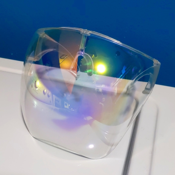 Burning Man Trippy Iridescent Face shield mask Protects Against Wind and Dust - Picture 1 of 6